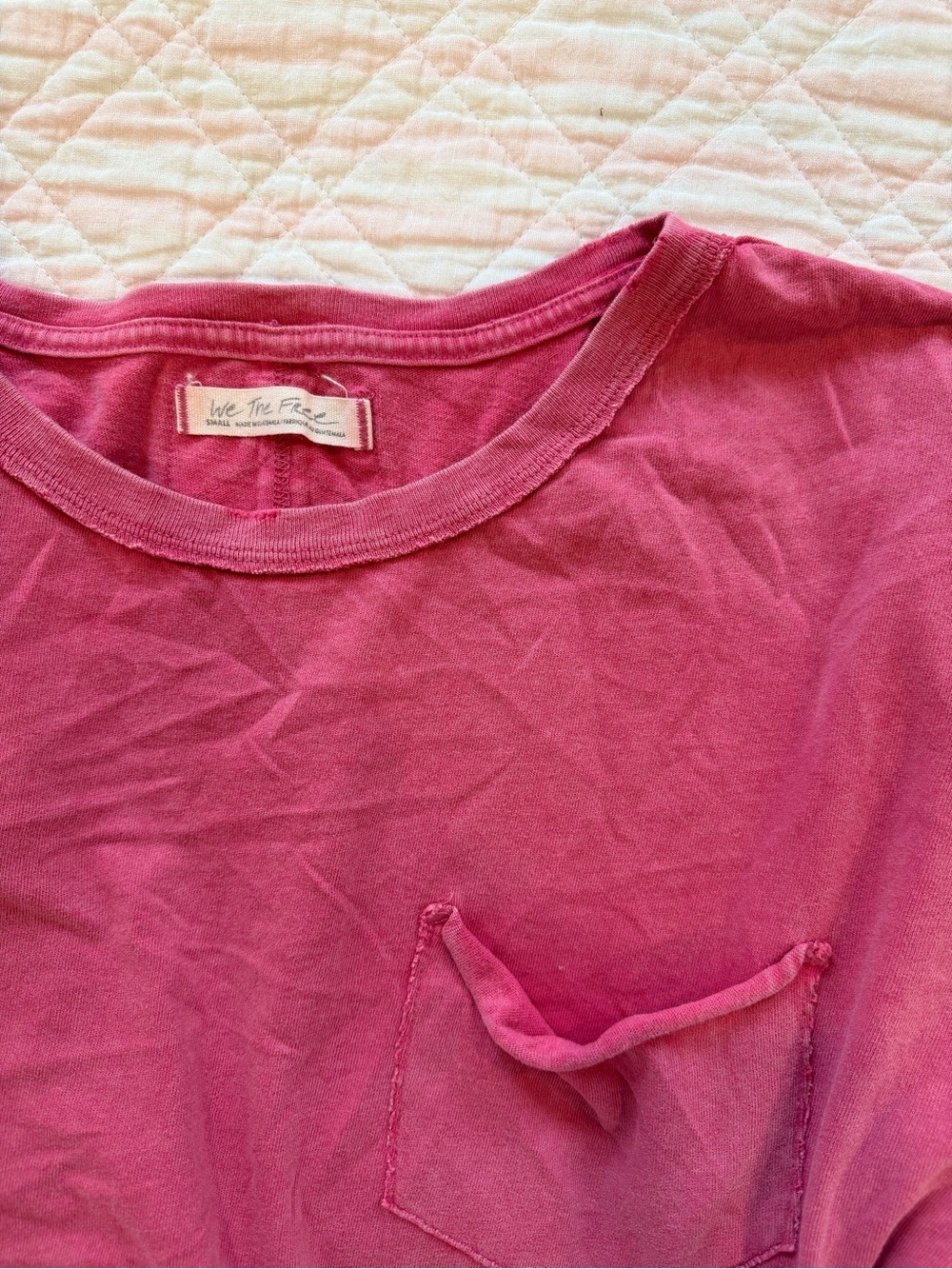 We The Free Fuchsia Crew Pocket Tee